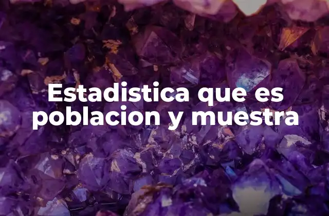 Estadistica que es Poblacion y Muestra