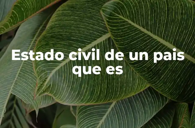 Estado Civil de un Pais que es