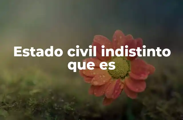 Estado Civil Indistinto que es