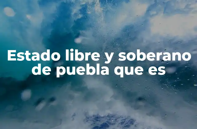Estado Libre y Soberano de Puebla que es