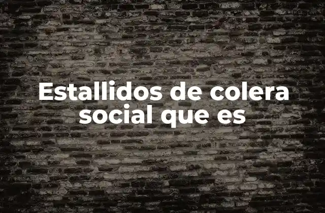 Estallidos de Colera Social que es