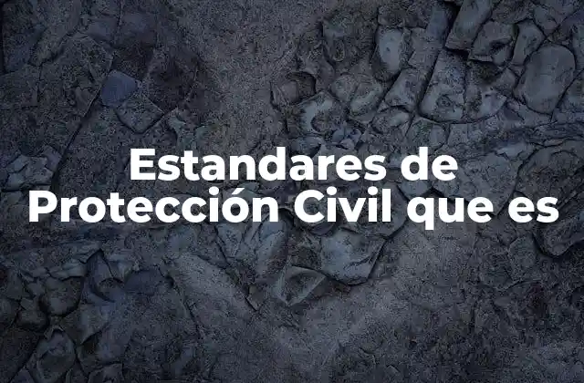 Estandares de Protección Civil que es