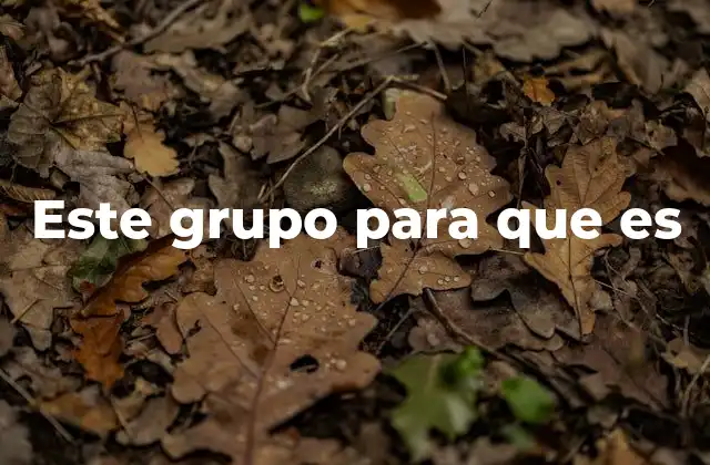 Este Grupo para que es