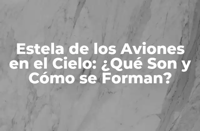 Estela de los Aviones en el Cielo: ¿qué Son y Cómo Se Forman?