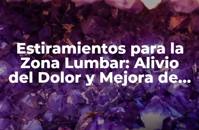 Estiramientos para la Zona Lumbar: Alivio Del Dolor y Mejora de la Flexibilidad