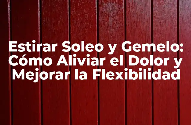 Estirar Soleo y Gemelo: Cómo Aliviar el Dolor y Mejorar la Flexibilidad