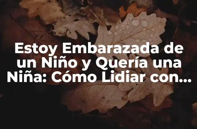Estoy Embarazada de un Niño y Quería una Niña: Cómo Lidiar con la Decepción