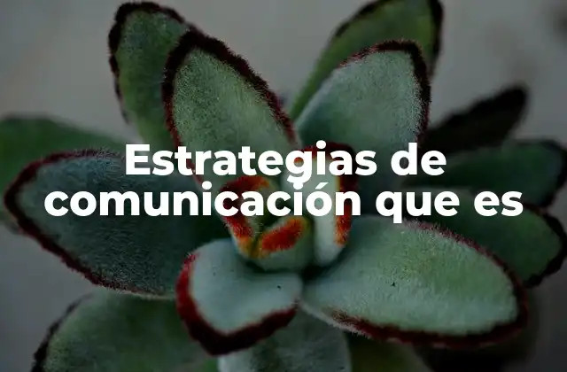 Estrategias de Comunicación que es