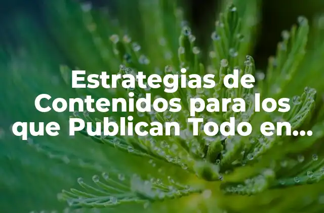 Estrategias de Contenidos para los que Publican Todo en Facebook