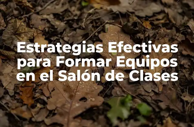 Estrategias Efectivas para Formar Equipos en el Salón de Clases