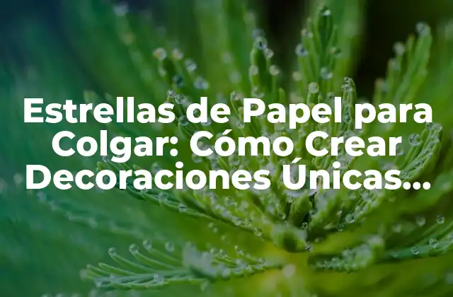 Estrellas de Papel para Colgar: Cómo Crear Decoraciones Únicas para Tu Hogar