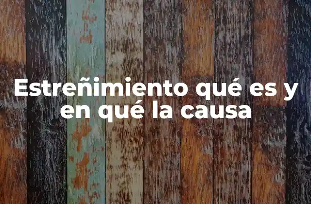 Estreñimiento Qué es y en Qué la Causa