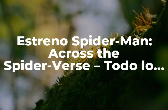 Estreno Spider-man: Across The Spider-verse – Todo Lo que Debes Saber