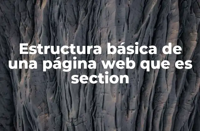 Estructura Básica de una Página Web que es Section