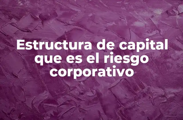 Estructura de Capital que es el Riesgo Corporativo