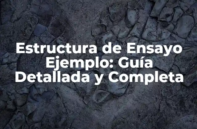 Estructura de Ensayo Ejemplo: Guía Detallada y Completa 2 ¿Qué es la Estructura de Ensayo Ejemplo?