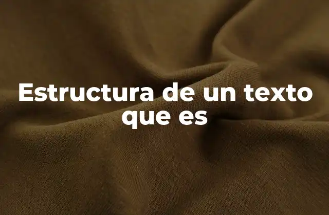 Estructura de un Texto que es