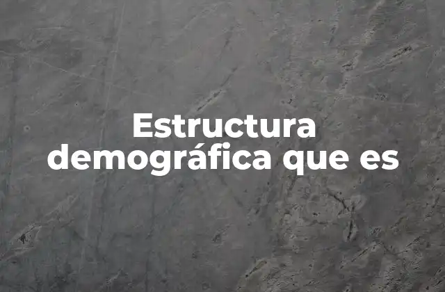 Estructura Demográfica que es