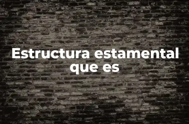 Estructura Estamental que es