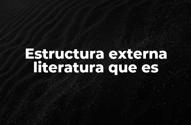 Estructura Externa Literatura que es