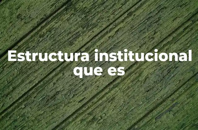 Estructura Institucional que es