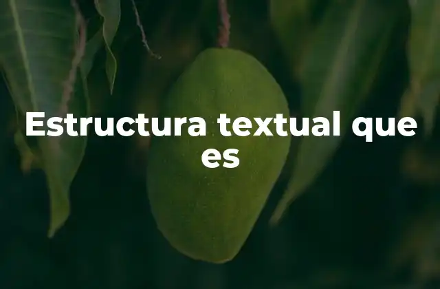 Estructura Textual que es