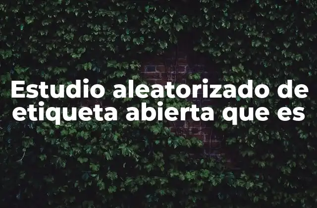 Estudio Aleatorizado de Etiqueta Abierta que es