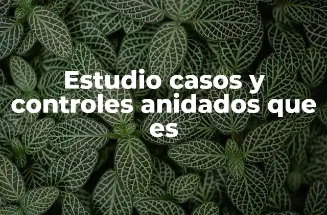 Estudio Casos y Controles Anidados que es