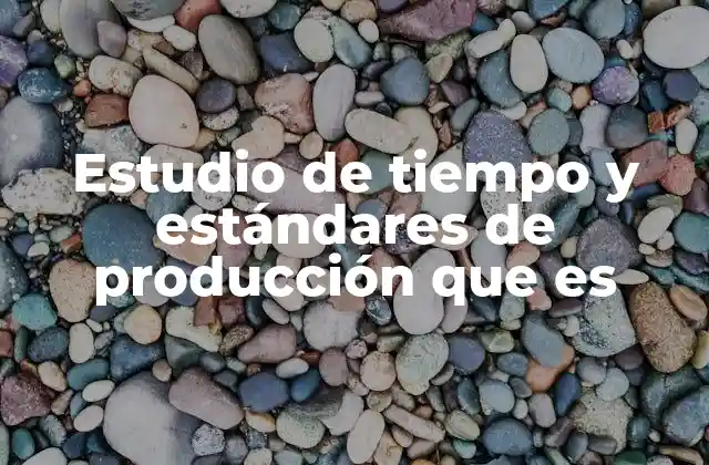 Estudio de Tiempo y Estándares de Producción que es