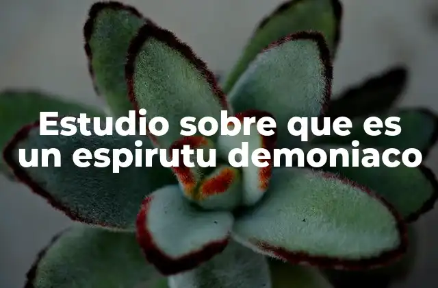 Estudio sobre que es un Espirutu Demoniaco