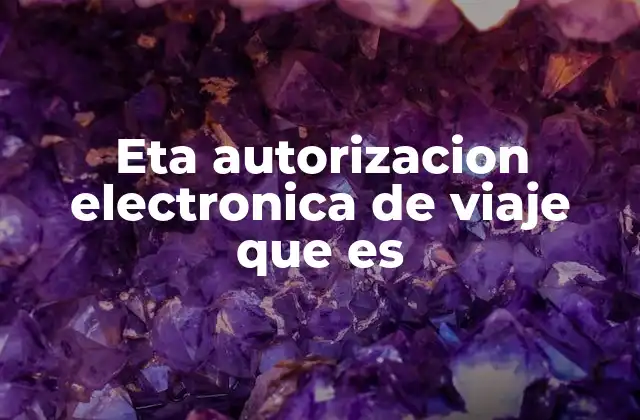 Eta Autorizacion Electronica de Viaje que es