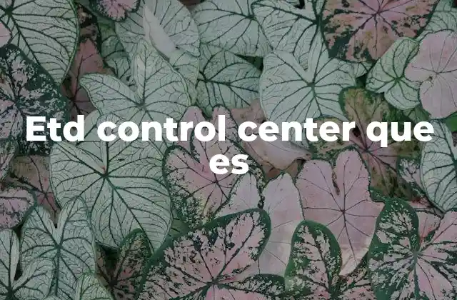 Etd Control Center que es