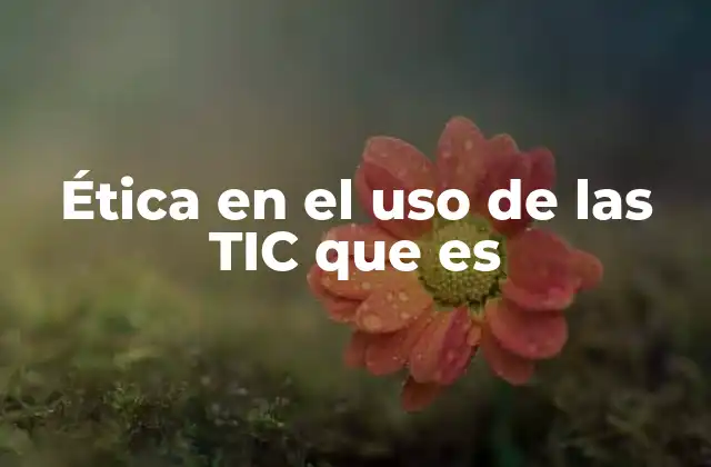 Ética en el Uso de las Tic que es