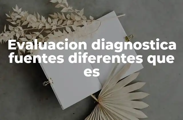 Evaluacion Diagnostica Fuentes Diferentes que es