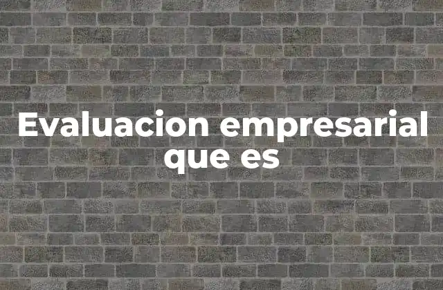 Evaluacion Empresarial que es