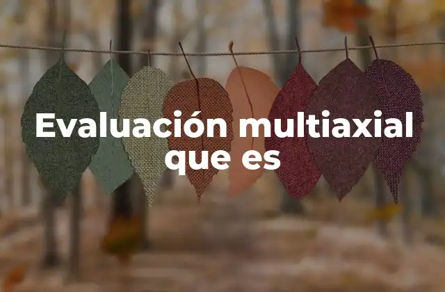 Evaluación Multiaxial que es