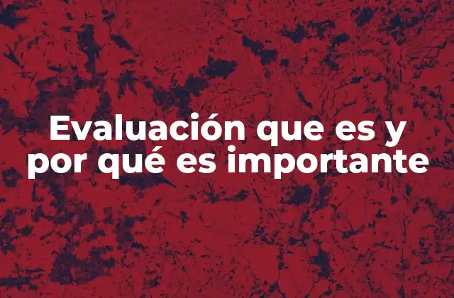 Evaluación que es y por Qué es Importante