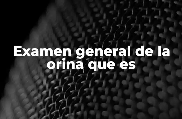 Examen General de la Orina que es