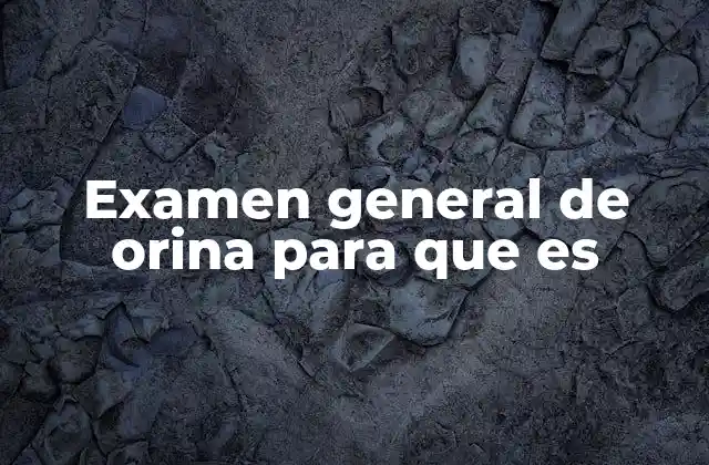 Examen General de Orina para que es