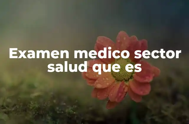 Examen Medico Sector Salud que es