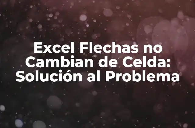 Excel Flechas No Cambian de Celda: Solución Al Problema 2 Causas del Problema de las Flechas que no Cambian de Celda