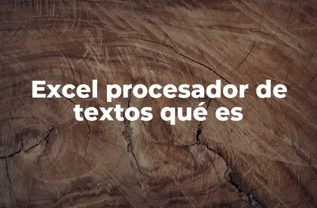Excel Procesador de Textos Qué es 2 Ventajas de usar Excel frente a un procesador de textos