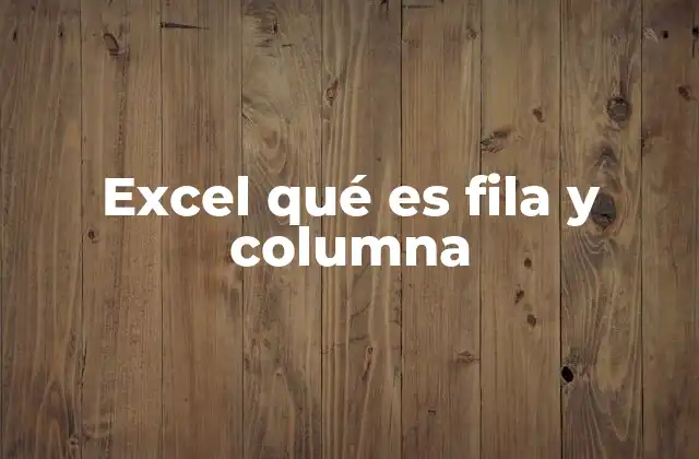 Excel Qué es Fila y Columna