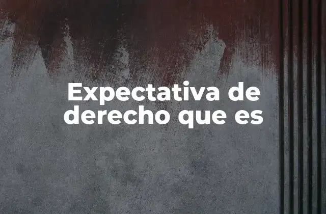 Expectativa de Derecho que es