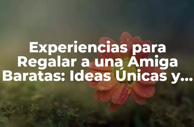Experiencias para Regalar a una Amiga Baratas: Ideas Únicas y Asequibles