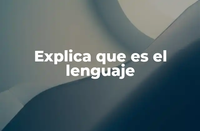 Explica que es el Lenguaje