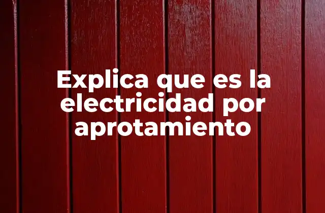 Explica que es la Electricidad por Aprotamiento