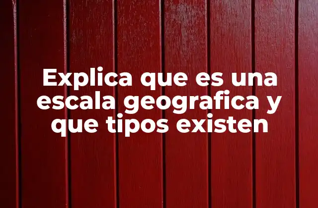 Explica que es una Escala Geografica y que Tipos Existen