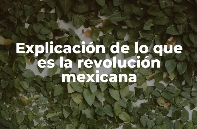 Explicación de Lo que es la Revolución Mexicana