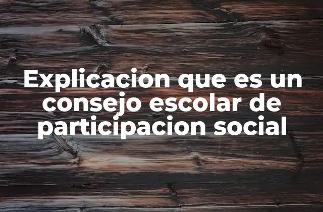 Explicacion que es un Consejo Escolar de Participacion Social